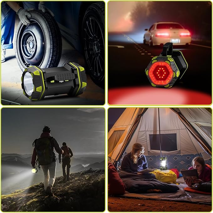 AlpsWolf Updated Camping Lantern Rechargeable, LED Flashlight Spotlight, 4800 Capacity Battery