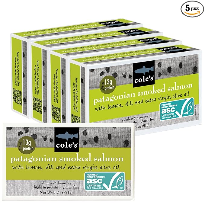 Cole's Patagonian Smoked Salmon Fillet w/Lemon & Dill in Extra Virgin Olive Oil | 3.2 oz