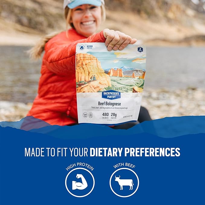 Backpacker's Pantry Beef Bolognese | Freeze Dried Backpacking & Camping Food - Emergency Food - 28g