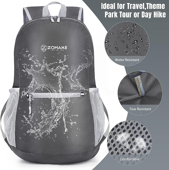 ZOMAKE Ultra Lightweight Hiking Backpack 20L, Packable Small Backpacks Water Resistant Daypack for