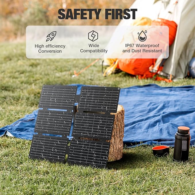 GRECELL Solar Generator with 40W Solar Panel Included,230Wh Portable Power Station 1.5hrs Fast