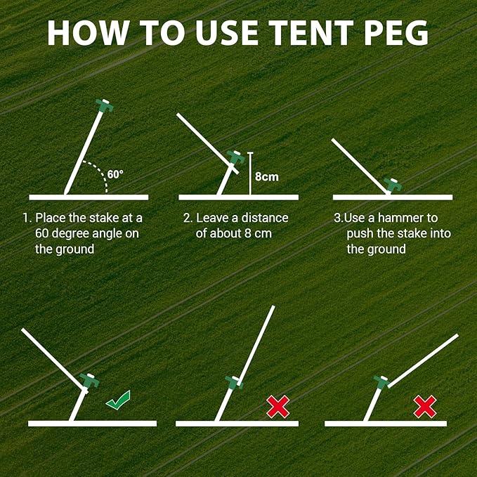 Eurmax USA Galvanized Non-Rust Camping Family Tent Pop Up Tent Stakes Ice Tools Heavy Duty