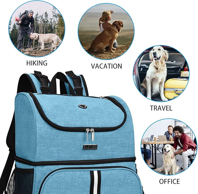 BAGLHER Pet Travel Bag, Double-Layer Pet Supplies Backpack (for All Pet Travel Supplies), Pet