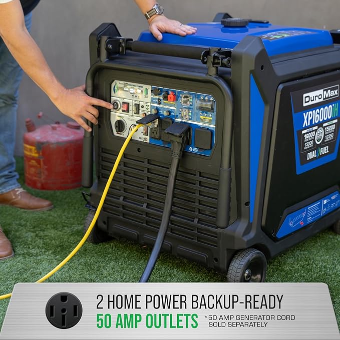 DuroMax XP16000iH 16,000-Watt Dual Fuel Portable Digital Inverter Generator - Gas & Propane, Remote