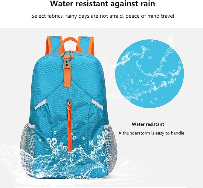 25L Foldable Hiking Backpack Lightweight Packable Basic-Daypack Collapsible Bag Water-Resistant