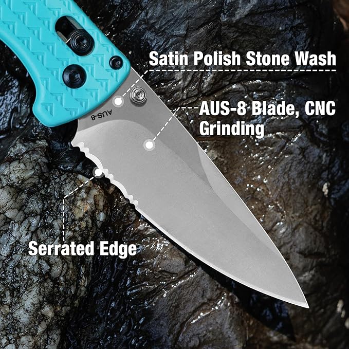 FLISSA 4.5" Folding Pocket Knife, Lightweight EDC Pocket Knife with Axis Lock, 3.2" AUS-8 Steel