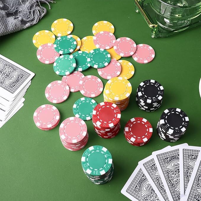 100 Pcs 11.5 Gram Poker Chips ABS Monte Carlo, 40 mm Bingo Chips Tokens Markers Blank Counting Bulk