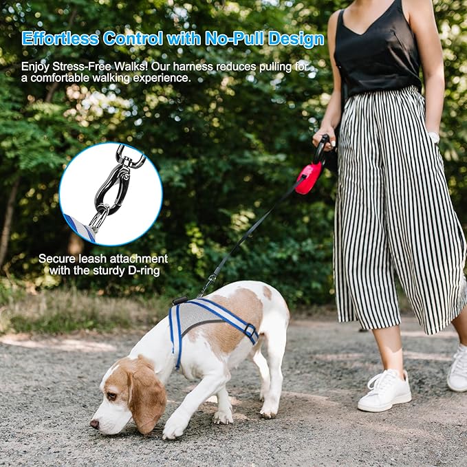 Visinite LED Dog Harness, USB Rechargeable Light Up Dog Vest, 2 Illuminate Modes Glow in The Dark