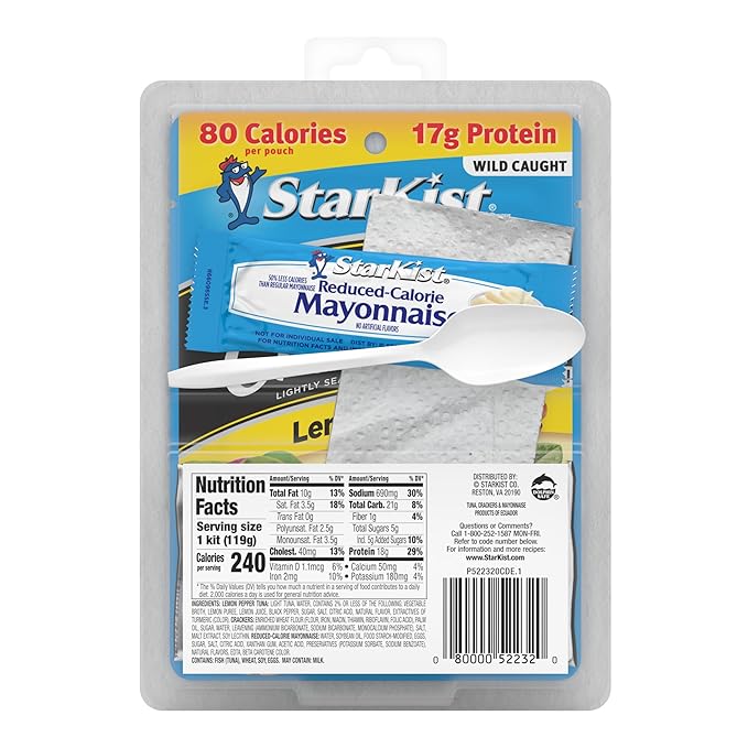 StarKist Lunch-To-Go Tuna Creations, Lemon Pepper Tuna Salad Kit - 4.2 oz Kit, 12 Pack