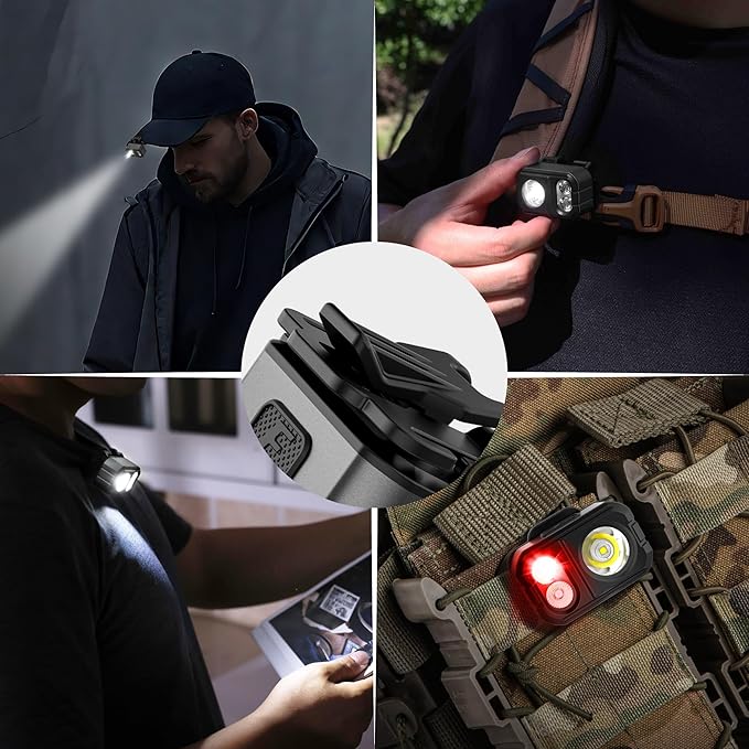 EverBrite Rechargeable LED Headlamp, Only 1.59 OZ Ultra-Light with Hat Clip, IP67 Waterproof