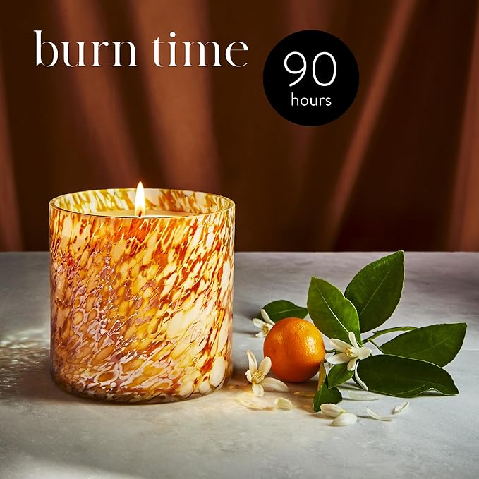 LAFCO New York Signature Candle, Orange Blossom - 15.5 oz - 90-Hour Burn Time - Reusable, Hand