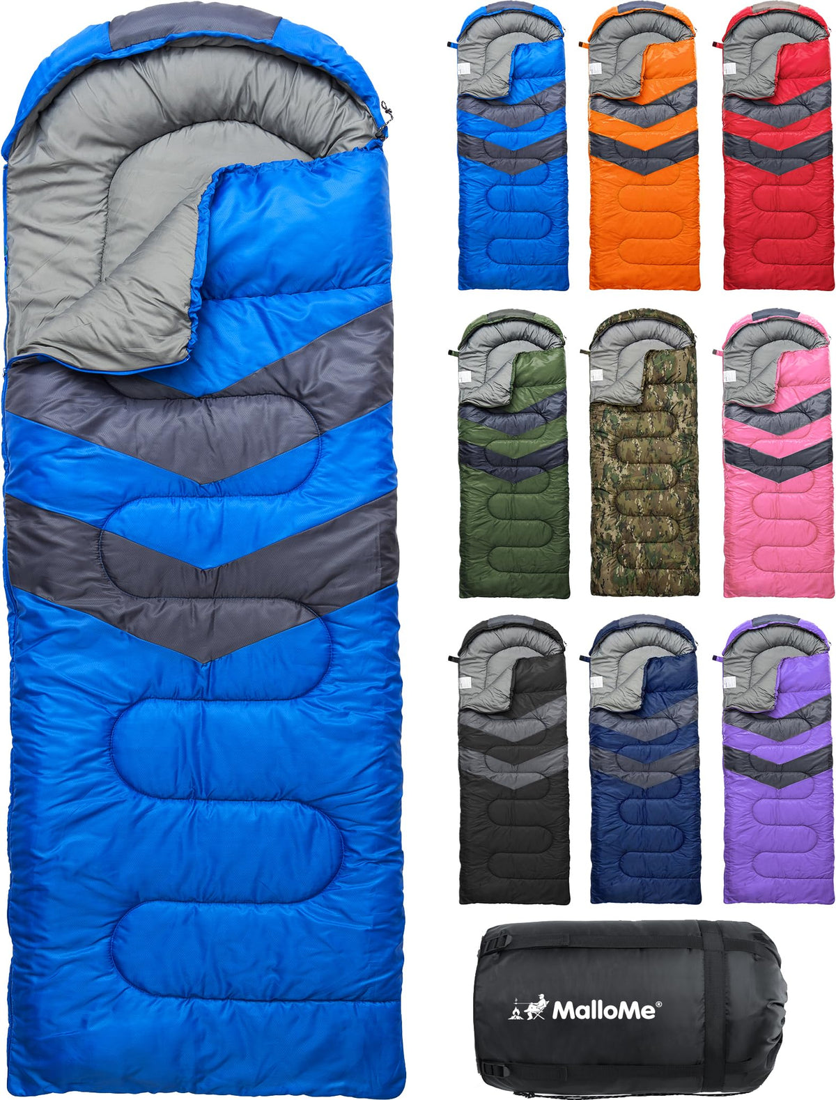 MalloMe Sleeping Bags for Adults Cold Weather & Warm - Backpacking Camping Sleeping Bag for Kids