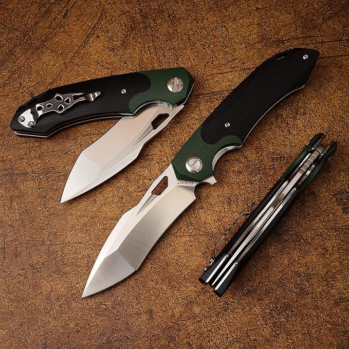 D2 Steel G10 Handle Folding Knife, Suitable for Outdoor Tactical Knife EDC, Survival, Climbing