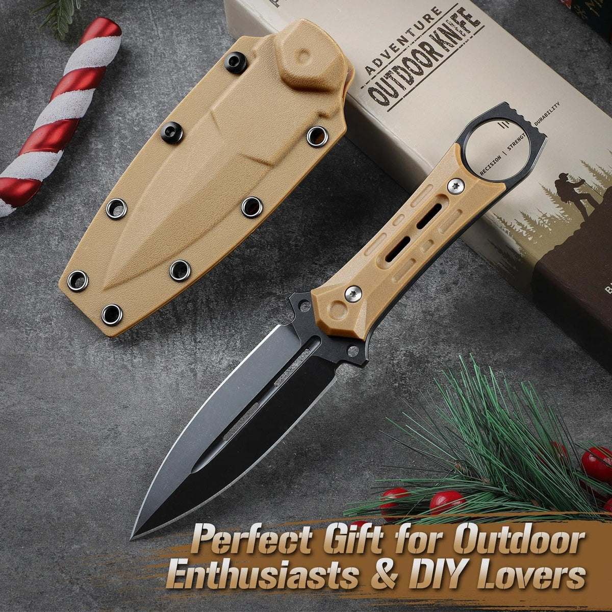 Freelander Tactical Fixed Blade Knife with Sheath - Survival Knives for Men