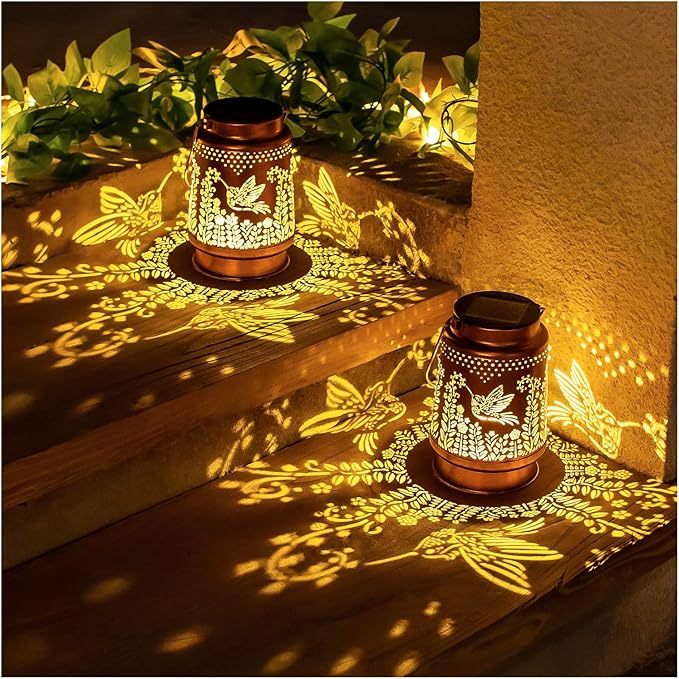 Hummingbird Solar Lanterns Outdoor Waterproof Hanging Solar Lights Hummingbird Gifts for Women Men