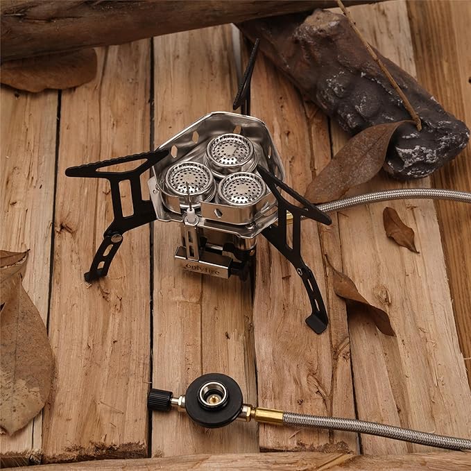 ONLYFIRE Portable Camping Gas Stove 6800W, Small Backpacking Stove with Piezo Ignition, Propane