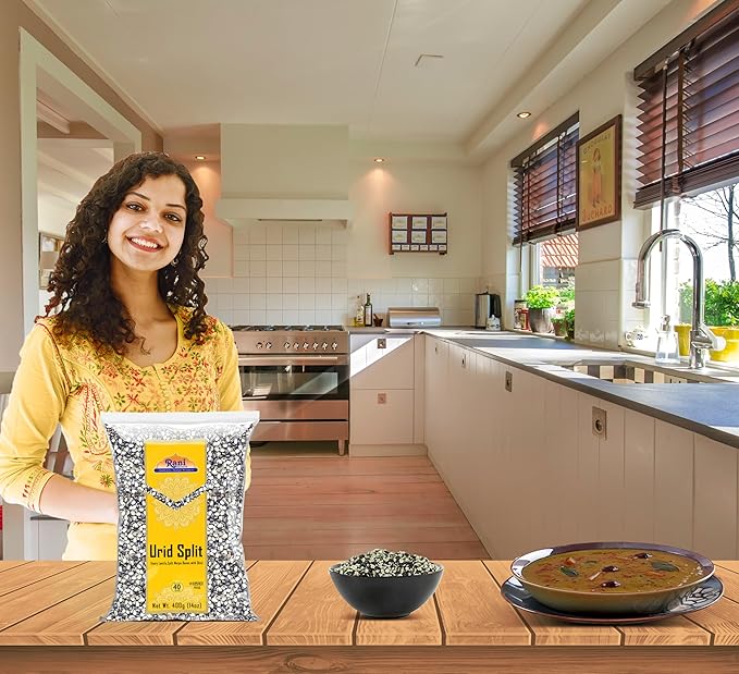 Rani Urid/Urad Split Chilka (Split Matpe Beans with Skin) Indian Lentils 14oz (400g) ~ All Natural