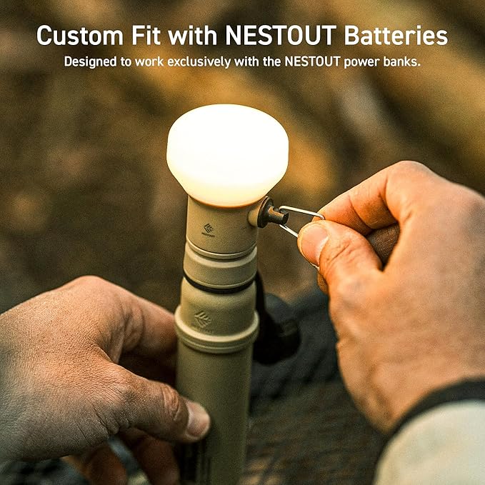 NESTOUT Rugged Outdoor Camping LED Lantern w/ Mini Tripod, Dimmable USB Powered Soft LED Light