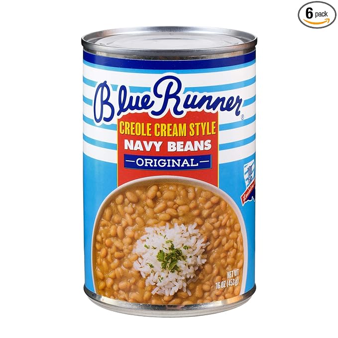 Blue Runner Creole Cream Style Navy Beans 16 Ounce (Pack of 6)
