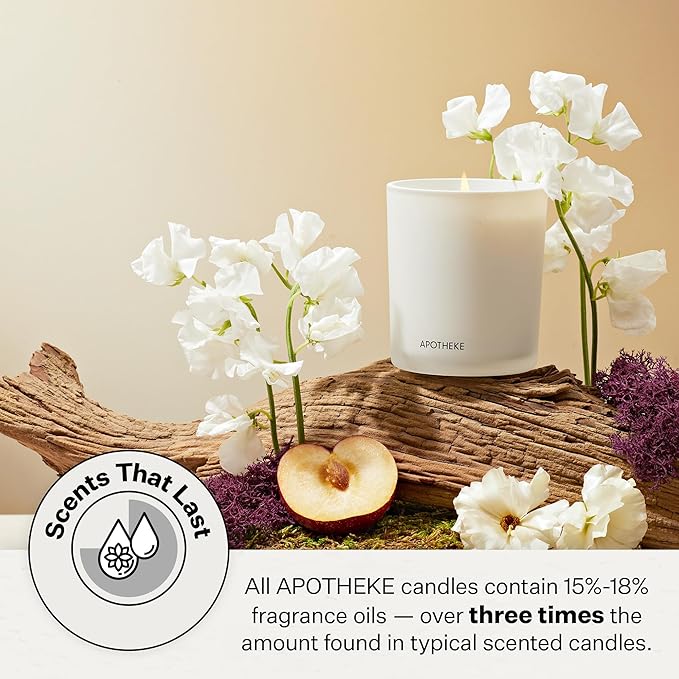 Apotheke 3-Wick Scented Candles for Home, Earl Grey Bitters - 26 oz Soy Wax Aromatherapy Jar Candle