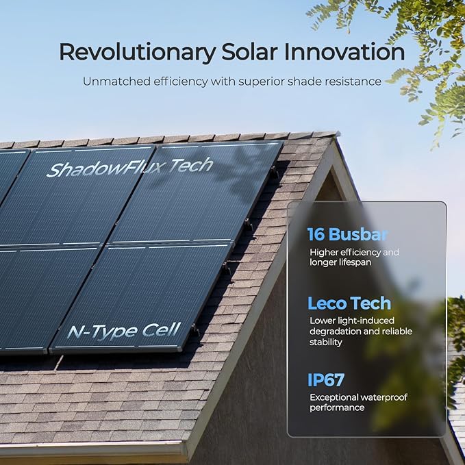 Renogy 120W ShadowFlux Anti-Shading N-Type Solar Panel, 12V 120 Watt Solar Panel 25%