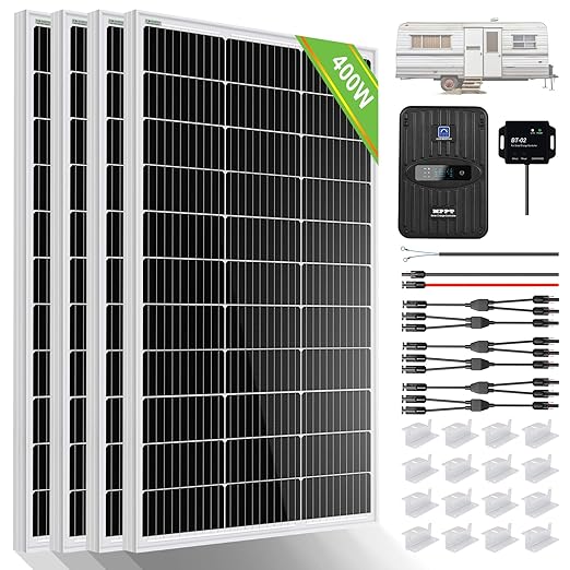 ECO-WORTHY 400 Watt 12 Volt Premium Solar Panel Kit :4pcs 100W Solar Panel+ 40A MPPT Charge