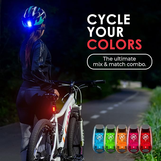 LED Safety Light (2 Pack) - Clip On Strobe/Running Lights for Runners, Dog, Bike, Walking, Boat