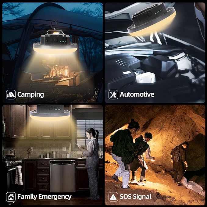 Camping Pop up Tent Light for Hanging, LED Rechargeable Portable Overhead Lantern for Vendor