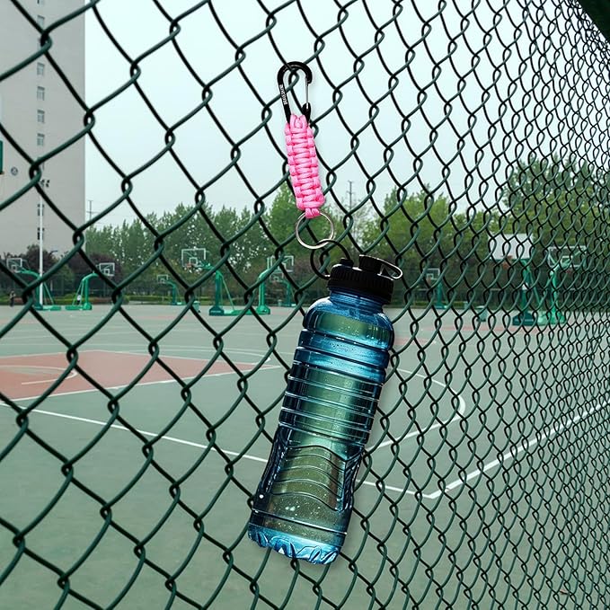 BRAVESHINE Paracord Keychain Carabiner Clip, D Ring Lanyard Hanger Stroller Hook for Water Bottle