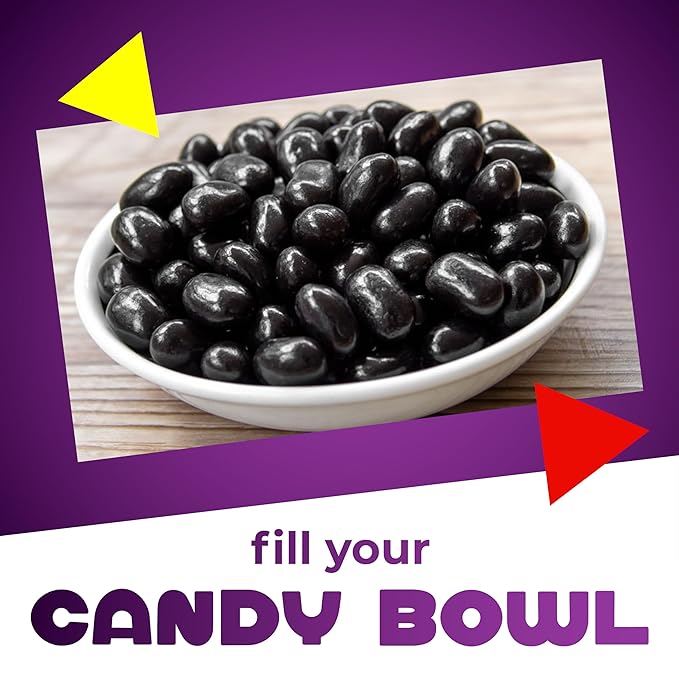 Black Licorice Jelly Beans Candy | 2 Pound Bag | Black Jelly Beans Bulk | Old Fashioned Candy for