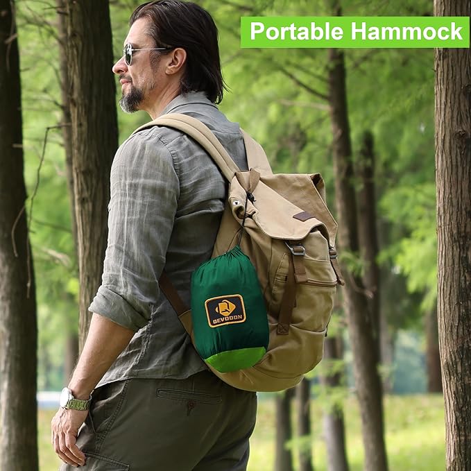 Camping Hammock with Net,Travel Portable Lightweight Hammocks with Tree Straps and Solid D-Shape