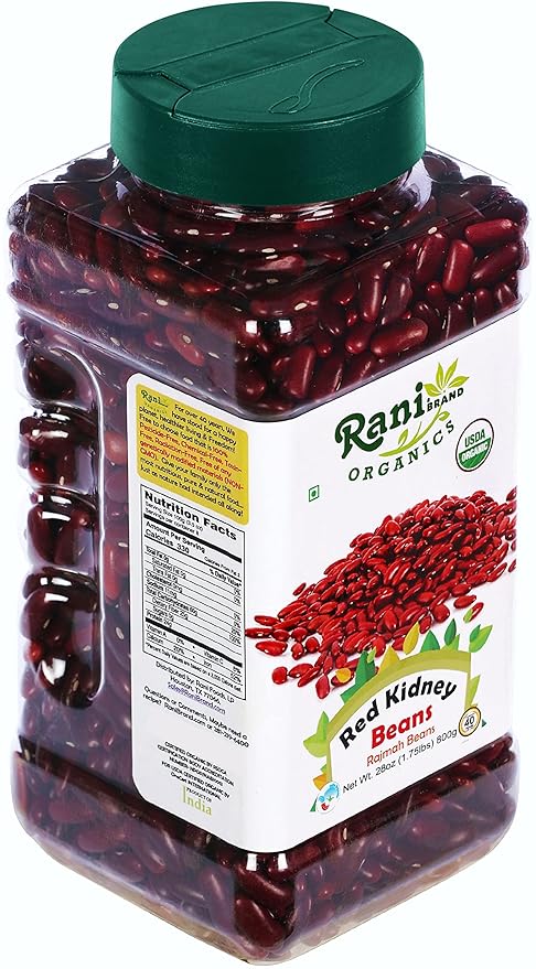 Rani Organic Red Kidney Beans (Rajmah Beans) Light 28oz (1.7lbs) 800g PET Jar ~ All Natural | Vegan