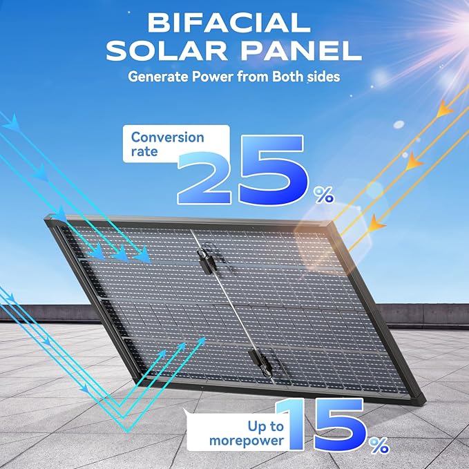 Bifacial 200 Watt Solar Panel 9BB Monocrystalline Cell High-Efficiency Module PV Power Charger
