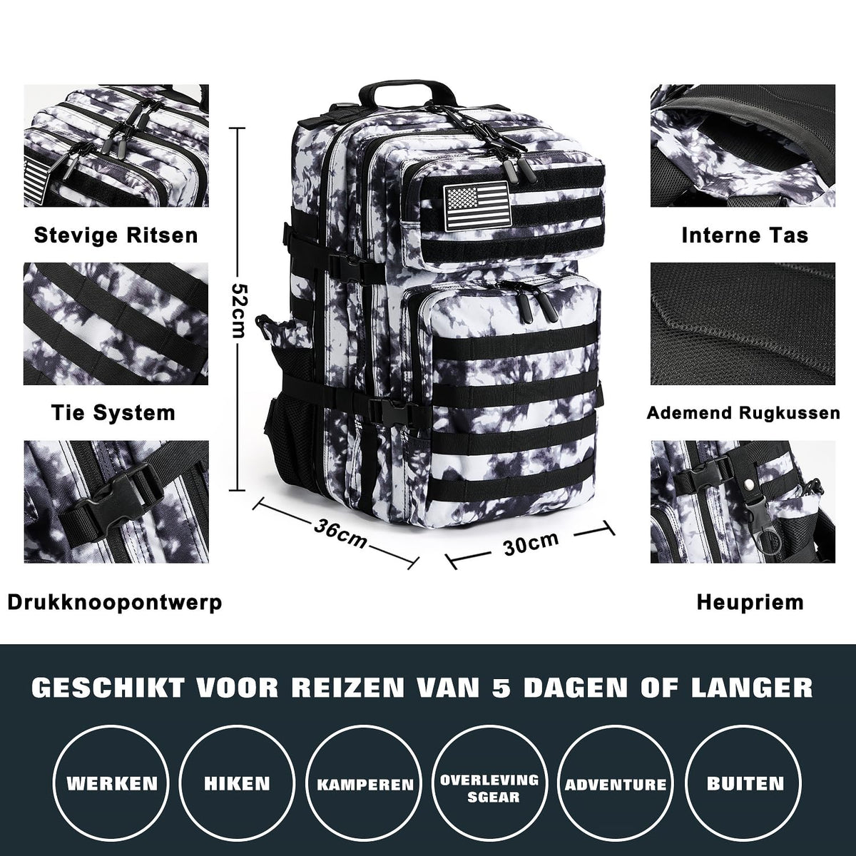Skywod, Professional Survival Gear Set - First Aid Kit and Large Camping Backpack, Camping