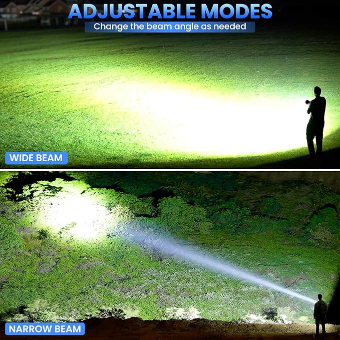 Rechargeable LED Flashlights High Lumens, 99,000 Lumens Super Bright Flashlight, Adjustable