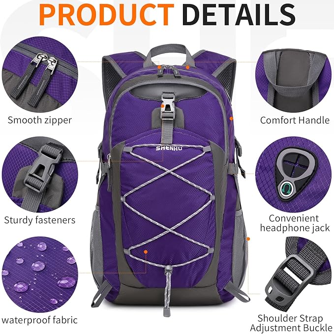40L Hiking Backpack Lightweight Daypack Waterproof Travel Camping Backpack for Men Women Sport
