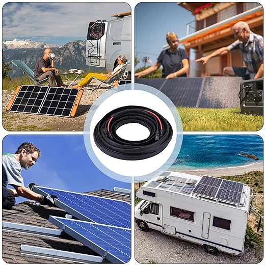 40FT 12AWG Solar Panel Extension Cable with Female and Male Connectors, Solar Cable for Solar