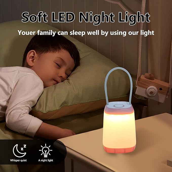 3 Pack LED Camping Light, 3 Light Modes Rechargeable Battery Powered Night Light for Indoor and