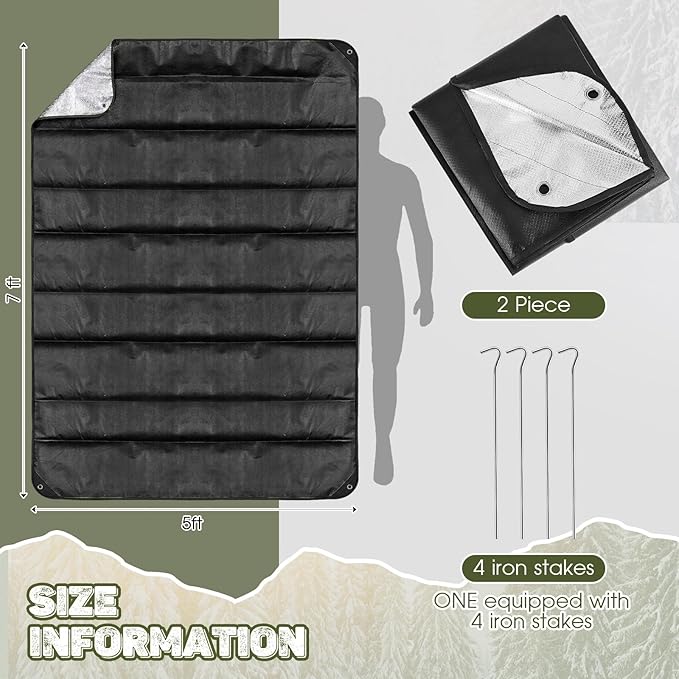 Kingdder 2 Pcs Heavy Duty Emergency Blanket for Survival 60 x 82 Inches Thermal Tarp Insulated Tent