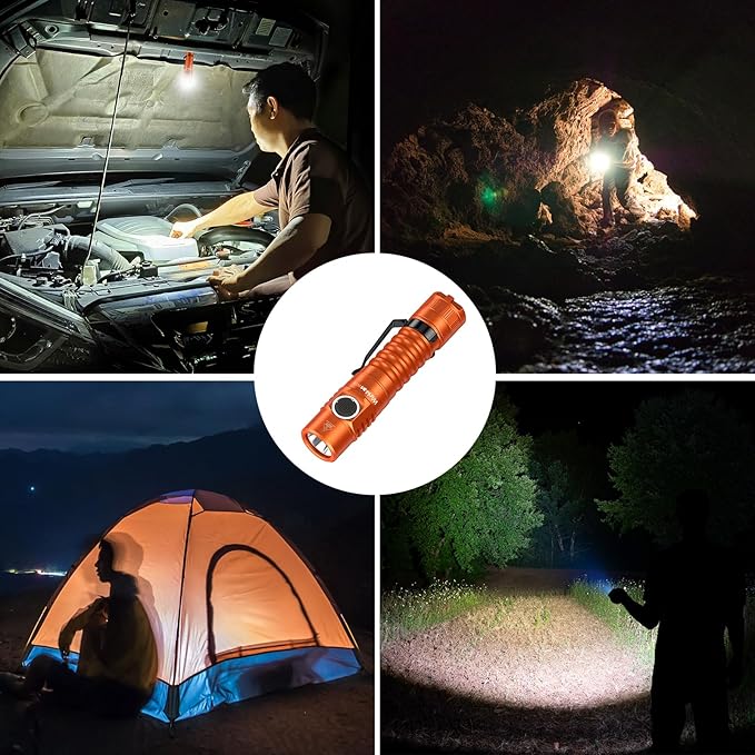 Wurkkos FC11C Led Flashlight Rechargeable High Lumen 1200, Small Powerful Flashlight USB C, Super
