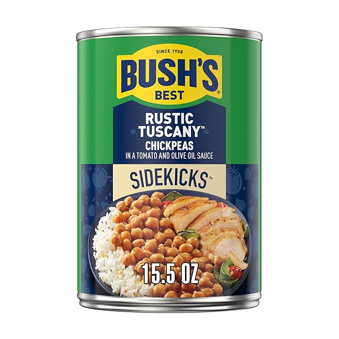 Bush's Best Garbanzos Chickpeas, Rustic Tuscany Flavor, Source Of Plant Based Protein And Fiber