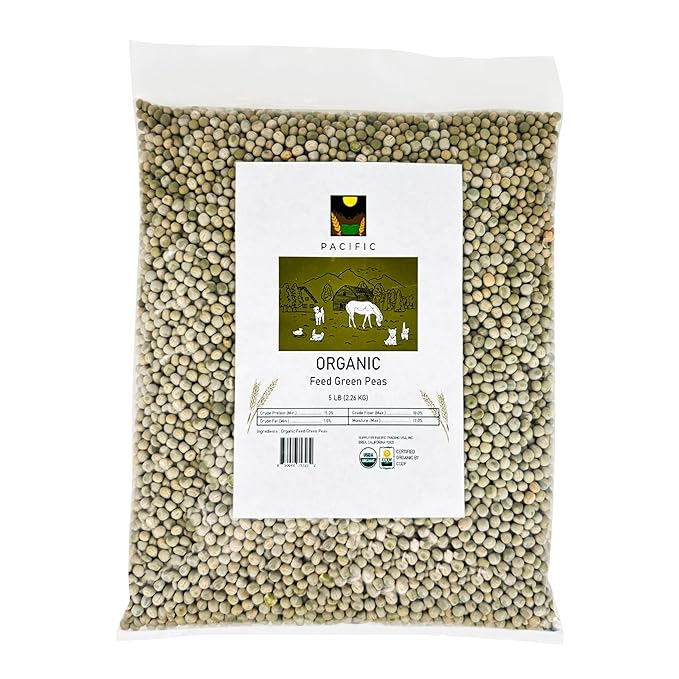 Pacific Organic Petfood Organic Whole Green Pea - Dried Green Peas | Rich with Fiber & Minerals |