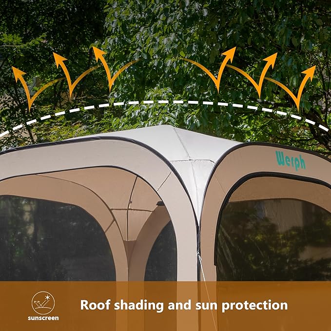 Pop Up Tent，Portable Canopy Tent with Mesh Mosquito Net, Screen House Room Canopy Shade Screen 6 x