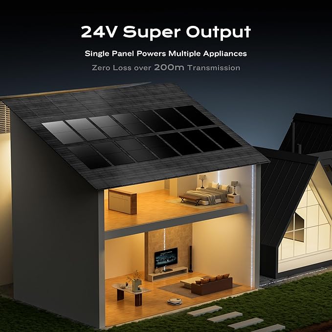 EPOCH 800W Bifacial Solar Panels,N-Type Class A 12/24 Volt Monocrystalline Solar Panel