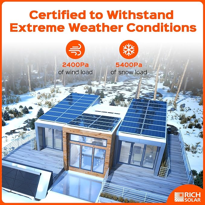 RICH SOLAR 200 Watt 24 Volt 9BB Cell Monocrystalline Solar Panel High Efficiency Solar Module for