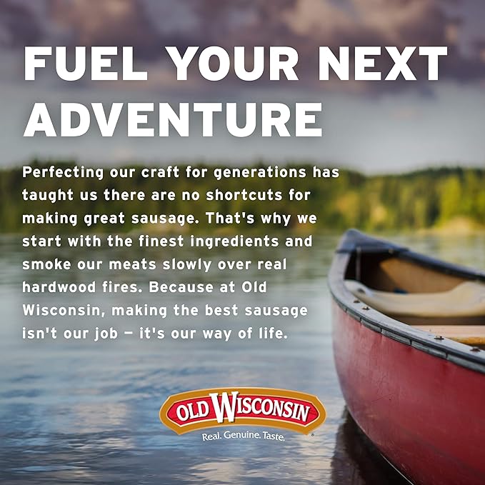 Old Wisconsin Premium Summer Sausage, 100% Natural Meat, Charcuterie, Ready to Eat, High Protein