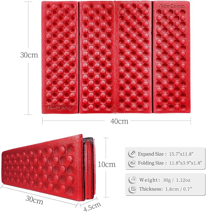 AceCamp 3940 Portable Lightweight Mini Waterproof Folding Mat, Foam Sitting Pad for Outdoor