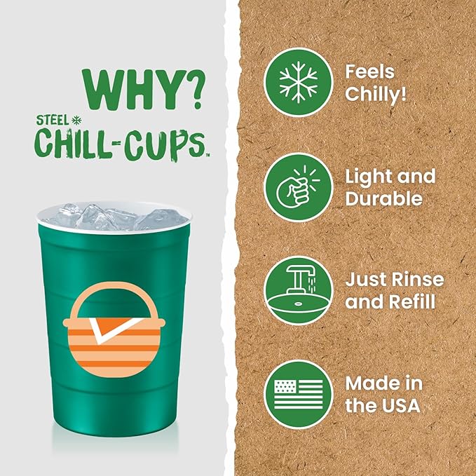 16 oz. Party Cup Summer BBQ Grill Picnic Design for Cold Drinks, Sturdy, Durable, Disposable