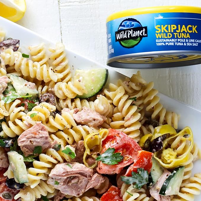Wild Planet Skipjack Wild Tuna, Sea Salt, Canned Tuna, Pole & Line Sustainably Wild-Caught