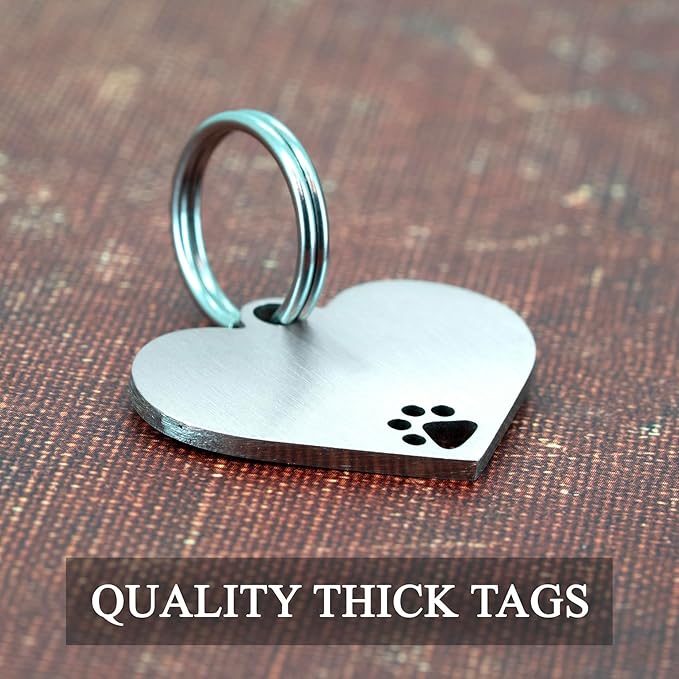 Ultra Joys Dog Tags Personalized for Pets - Hollow Paw Custom Pet ID Tag - Engraved Dog Tag for